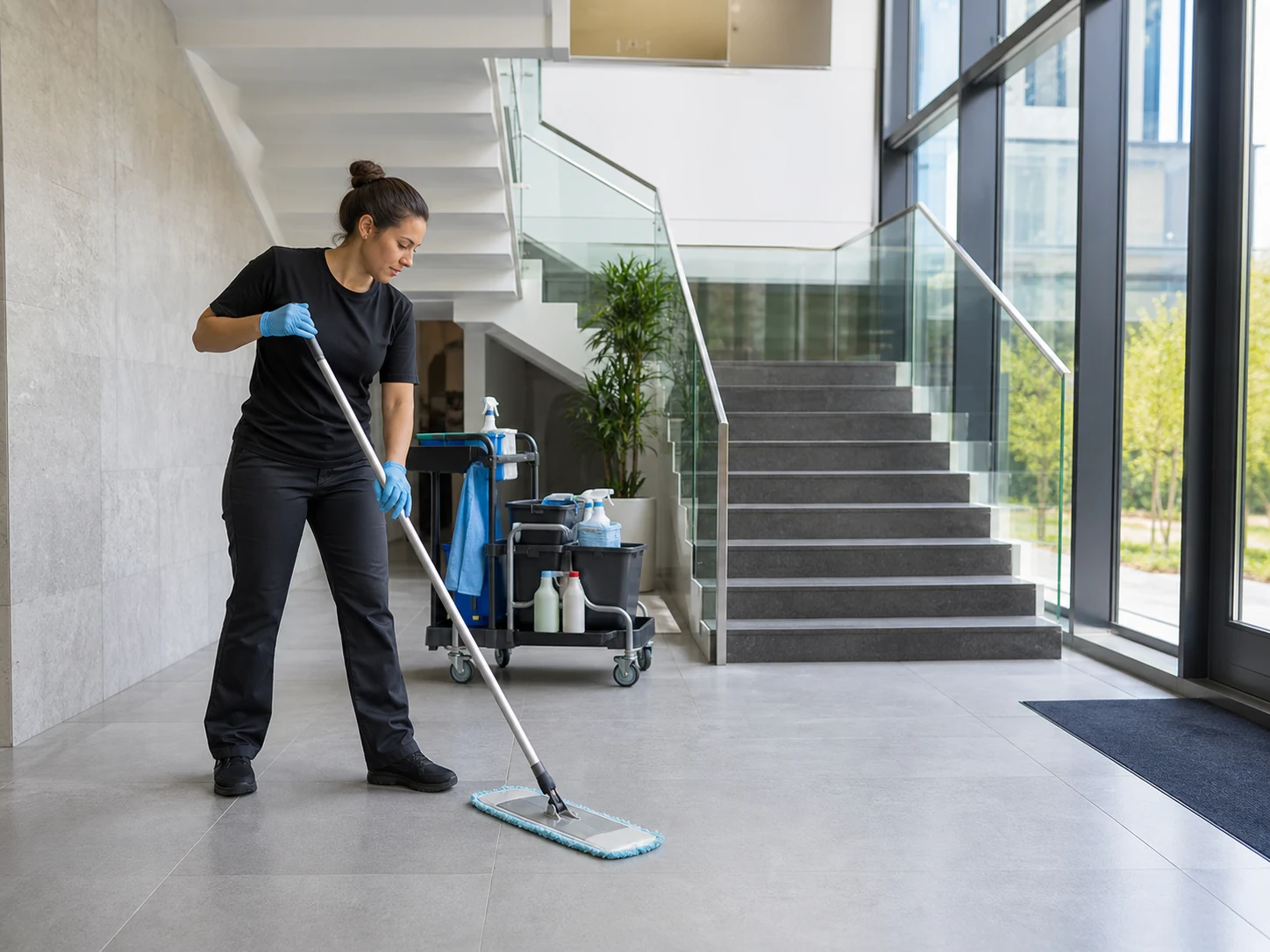 Professionelle Bodenreinigung als Beispiel für eine FastClean-Anfrage